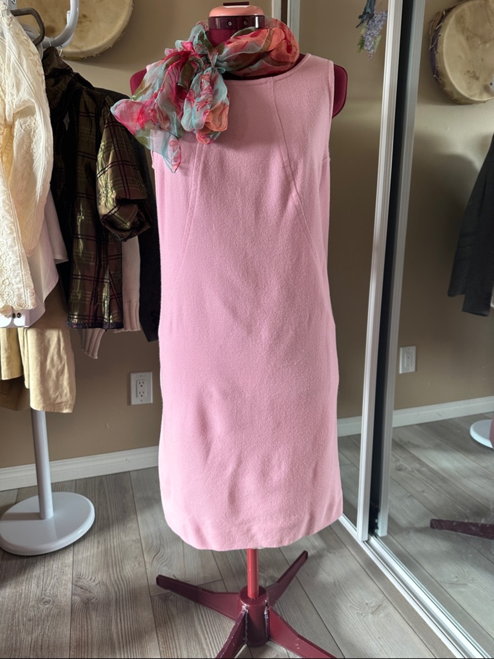 Vintage Pink Sleeveless Shift Dress